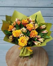 Букет цветов из:  Альстромерии и Розы в Хлопово
