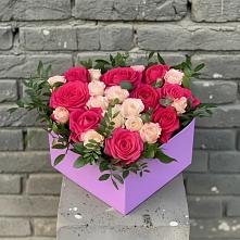 Цветочная композиция из Розы в коробке в Хлопово