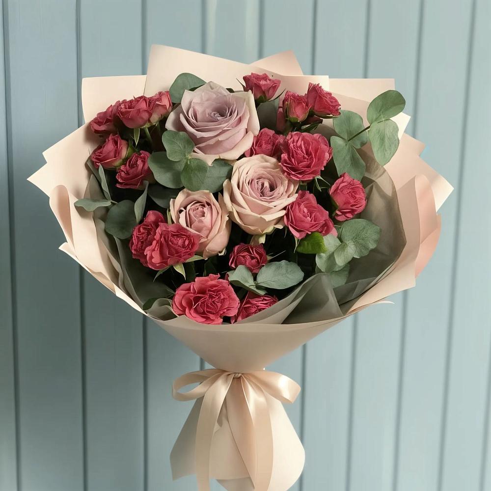 Букет цветов из: Гвоздики и Розы в Хлопово