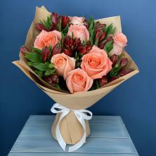Букет цветов из:  Розы и Альстромерии в Хлопово