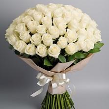 Букет 101 беля роза Белоснежка в Хлопово