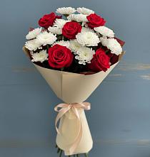 Букет цветов из:  Розы и Хризантемы в Хлопово