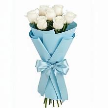 Букет 7 белых роз Проуд в Хлопово