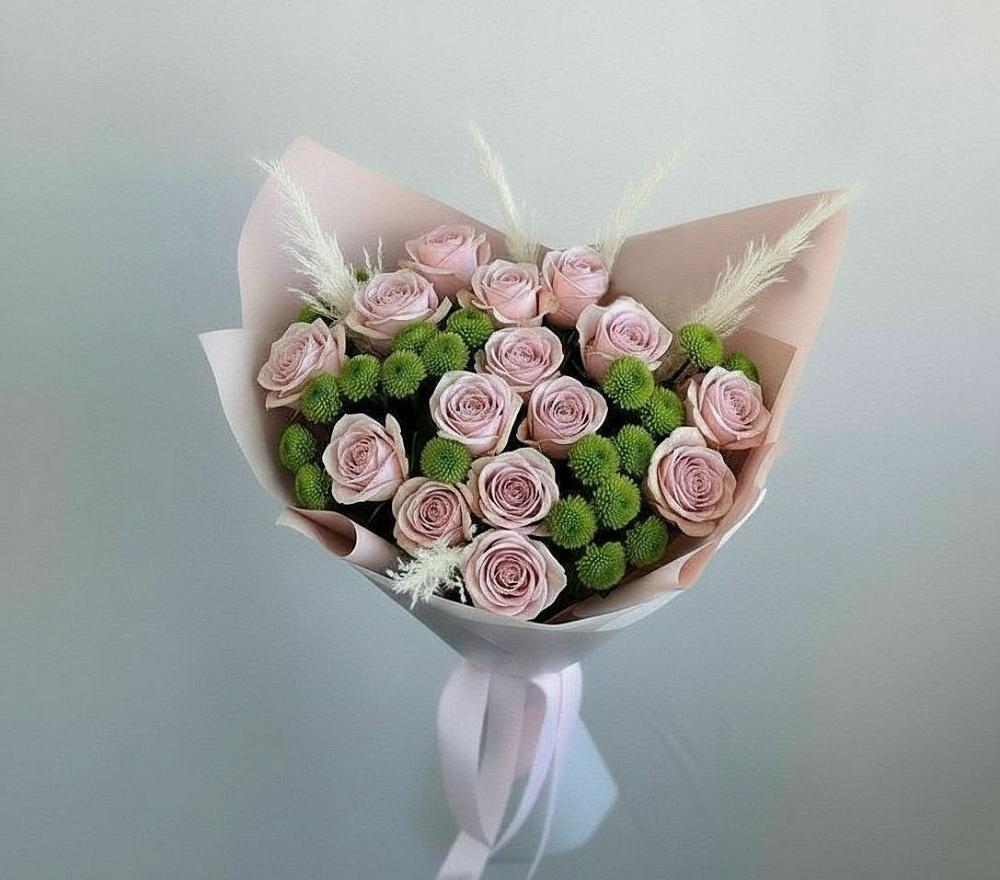 Букет цветов из: Розы и Хризантемы в Хлопово