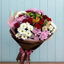 Букет цветов из:  Розы, Хризантемы и Альстромерии в Хлопово
