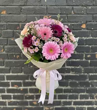 Букет цветов из:  Герберы и Хризантемы в Хлопово