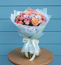 Букет цветов из:  Хризантемы и Розы в Хлопово