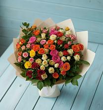 Букет Микс из разноцветных кустовых роз #REPLACE_PRED# Хлопово